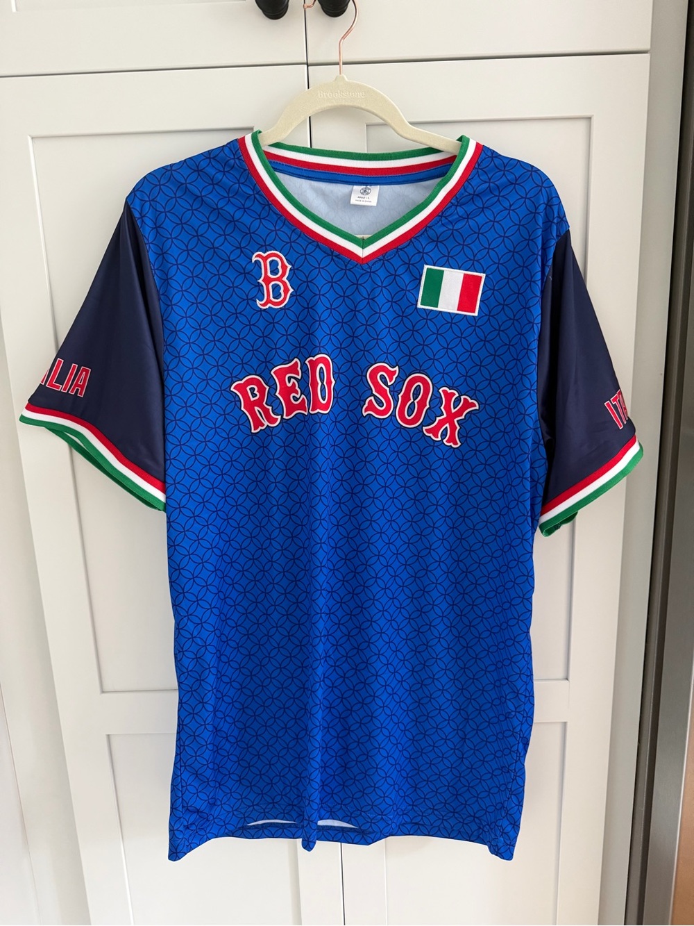 Red Sox Italian Night V-Neck Baseball Jersey